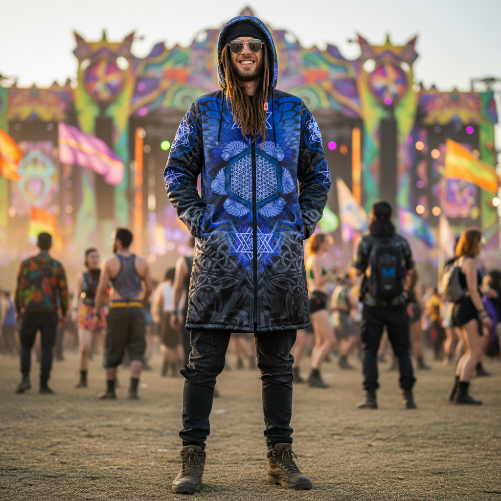 Angel Catcher Blue Men's Festival Cloak