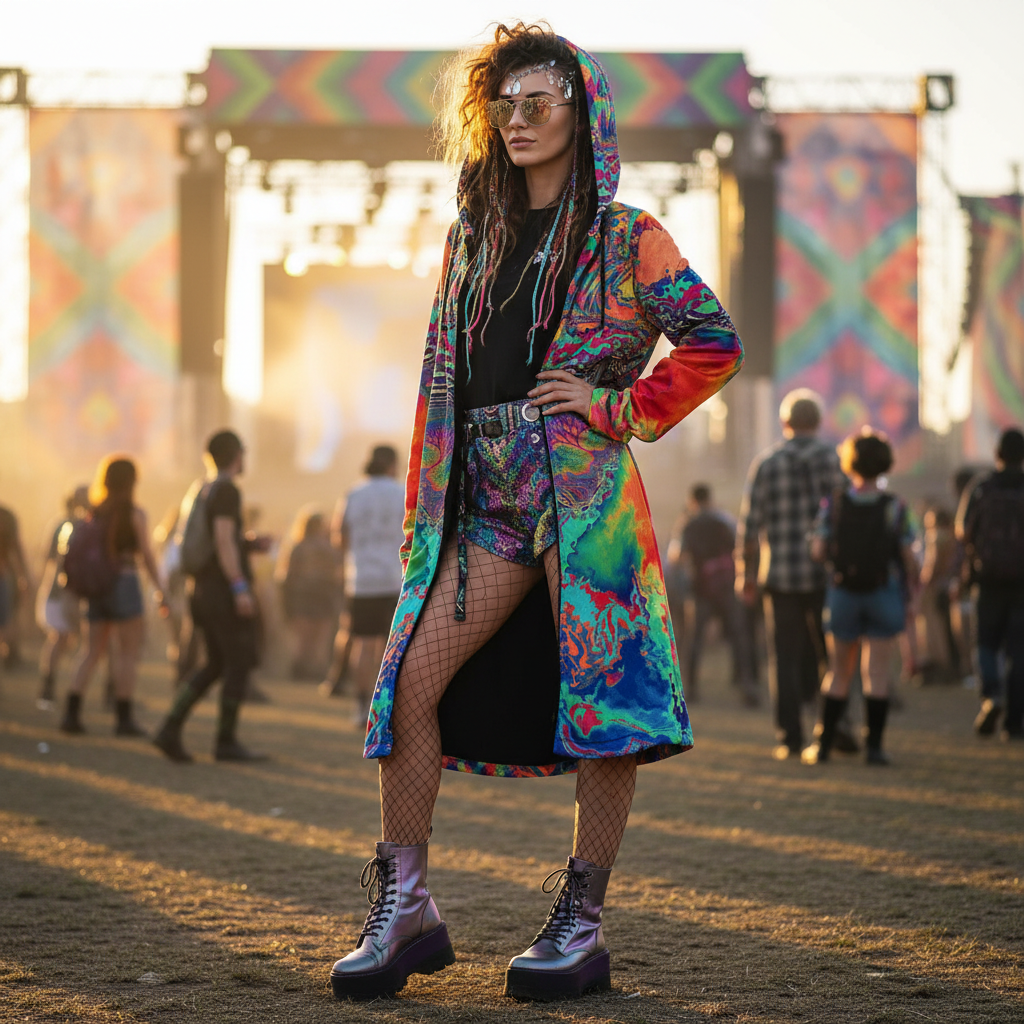 Acid Melt Women's Festival Cloak