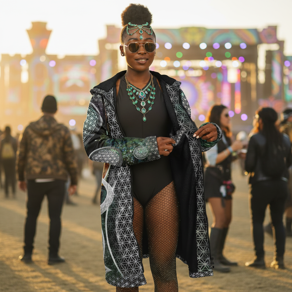 Silver Mystic Eye Women's Festival Cloak