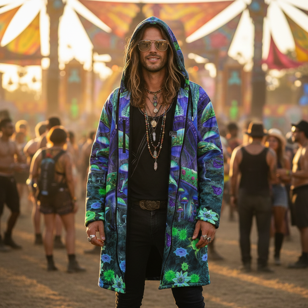 Shroom Rx Blue Men's Festival Cloak