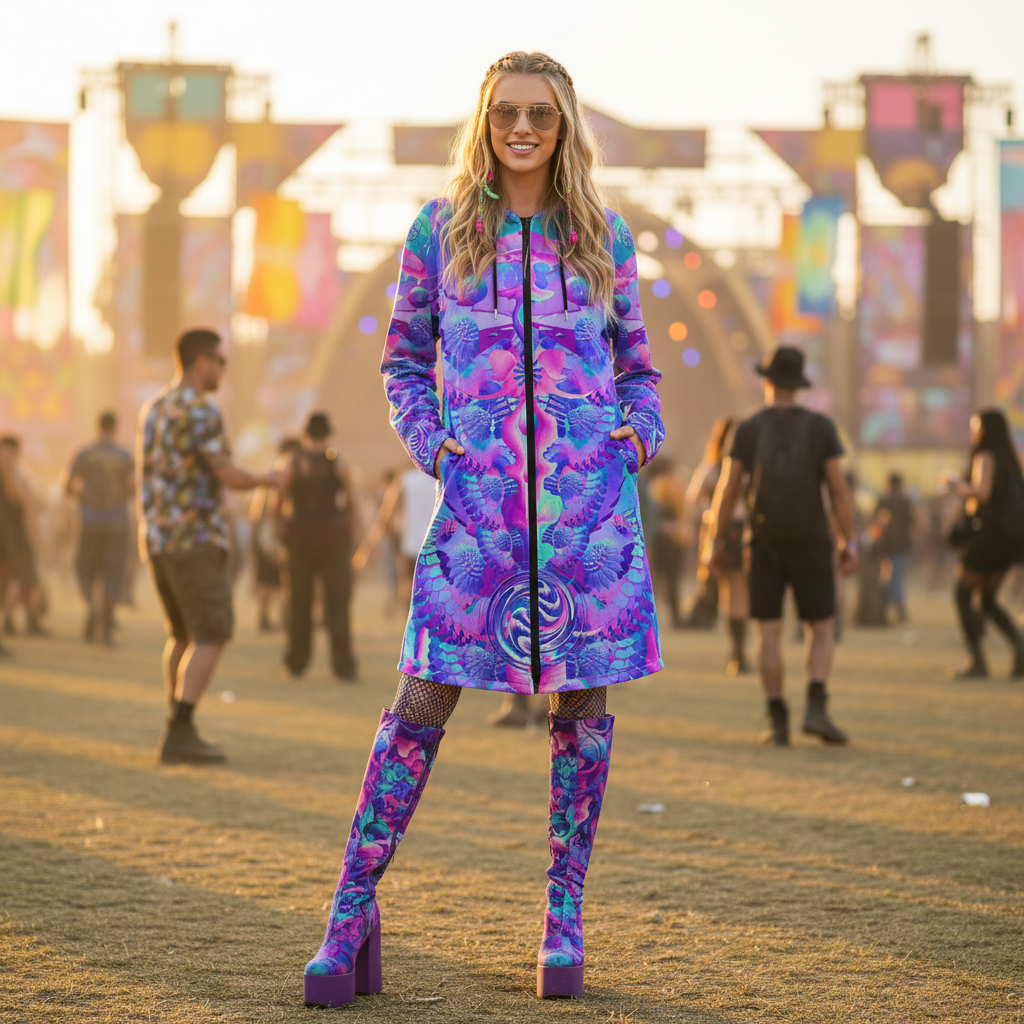 Shroom Flower Of Life Women's Festival Cloak