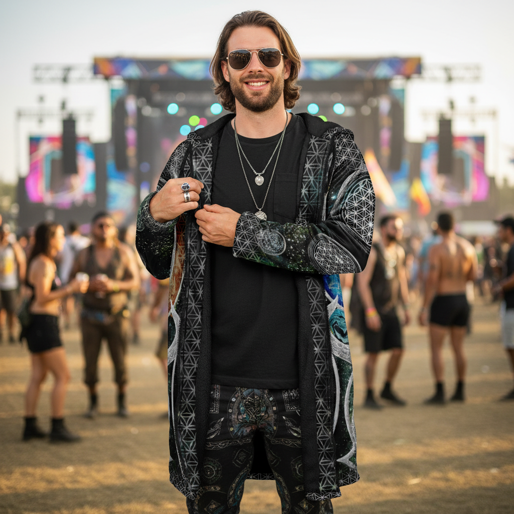 Silver Mystic Eye Men's Festival Cloak