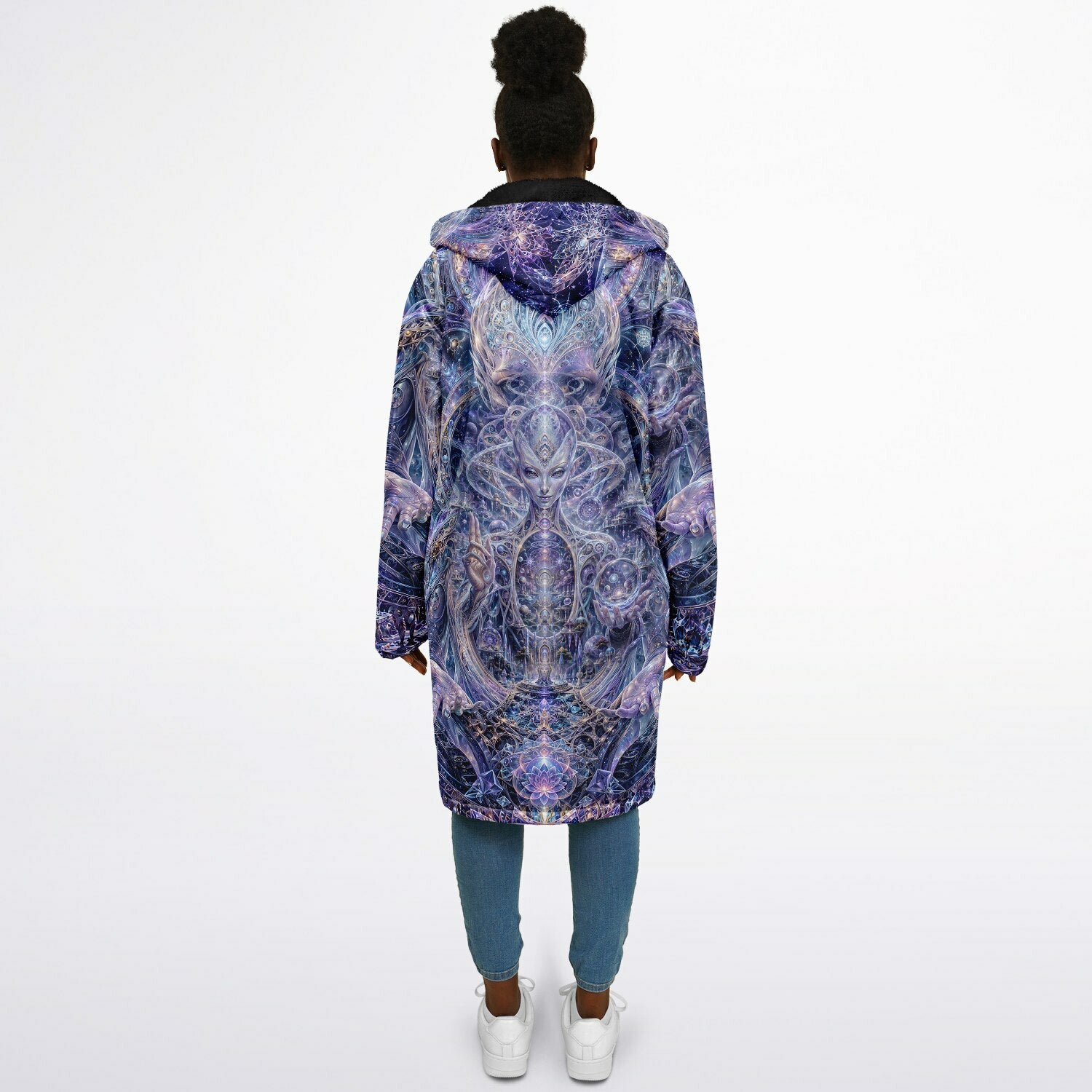 Galactic Alien Oracle Zipper Black Cloak