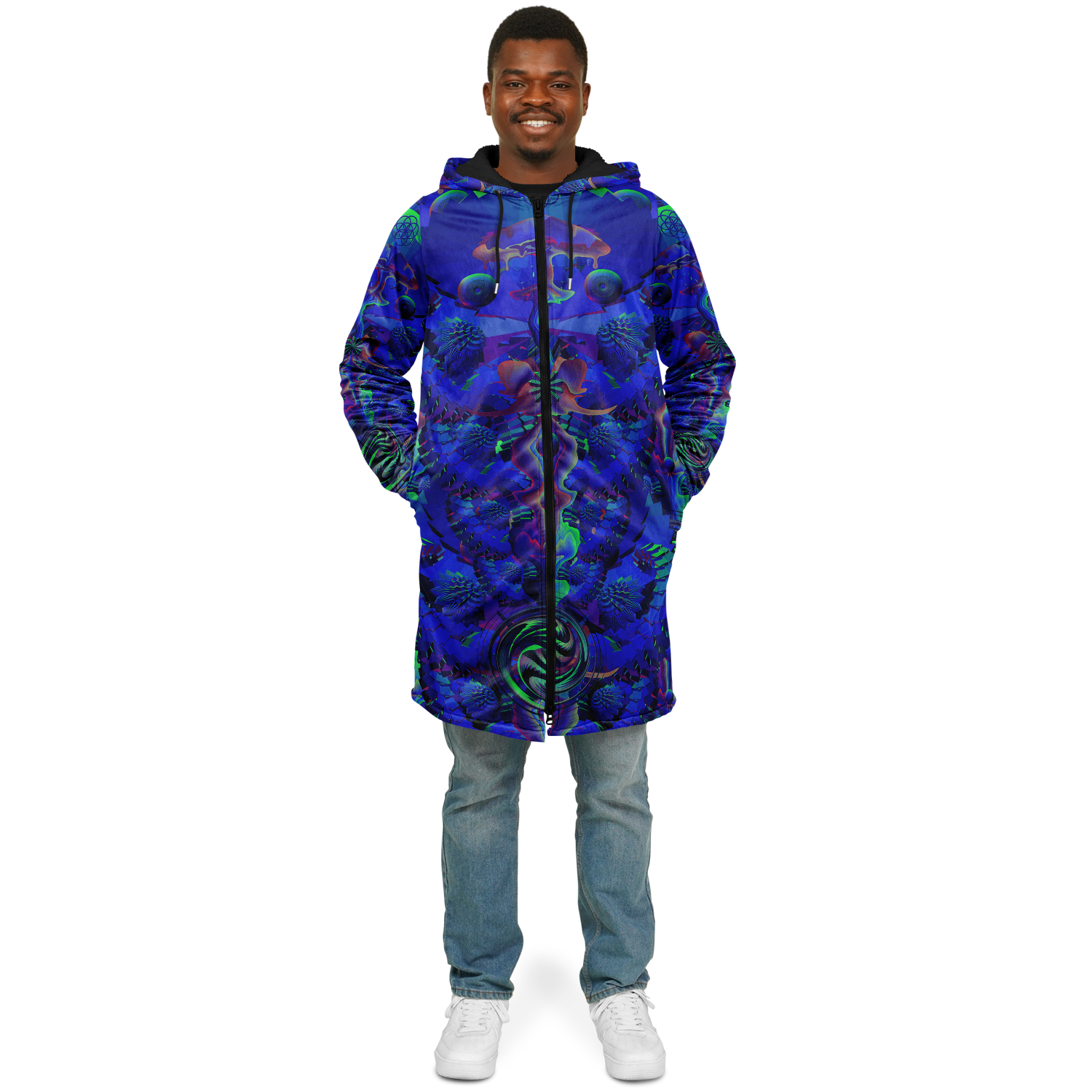 Cloak | Shroom Flower of Life Blue