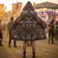 Black Cosmic Cross Women's Festival Cloak