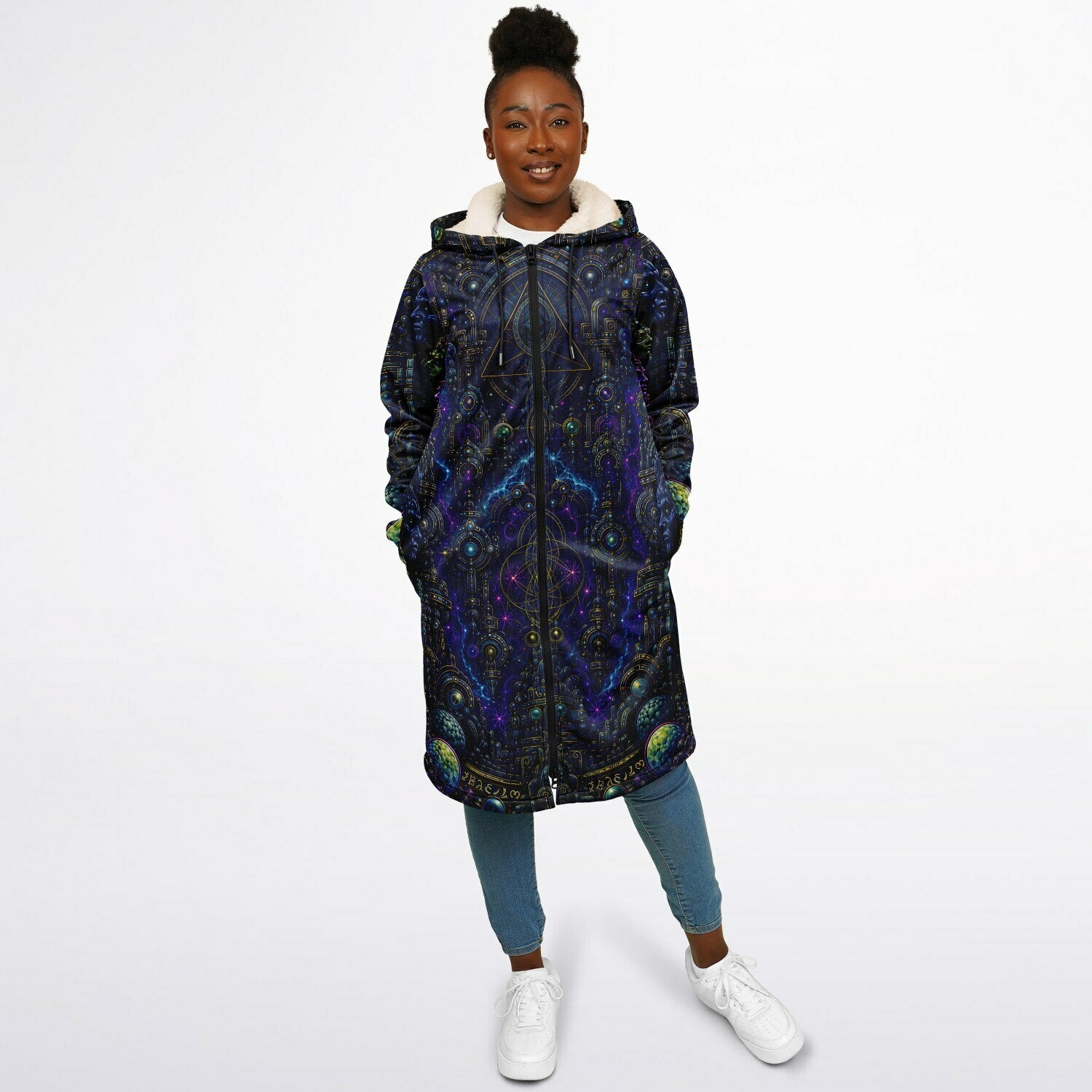 Celestial Tempe White Zipper Cloak