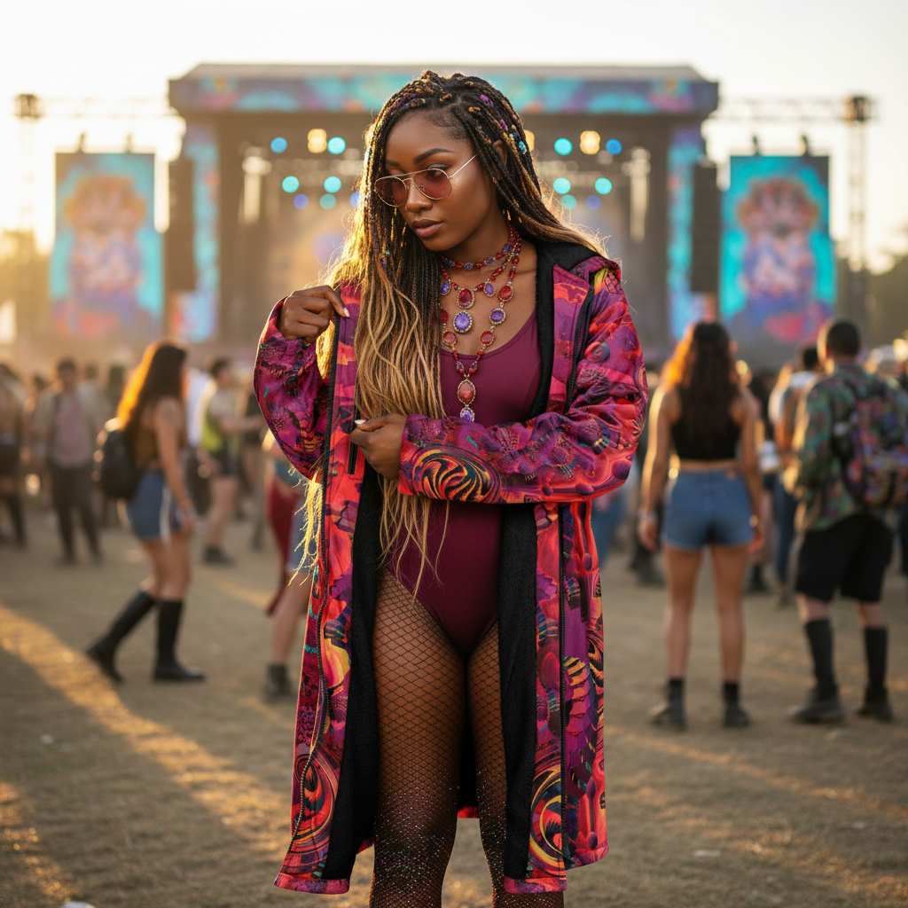 Red Shroom Flower Of Life Women's Festival Cloak