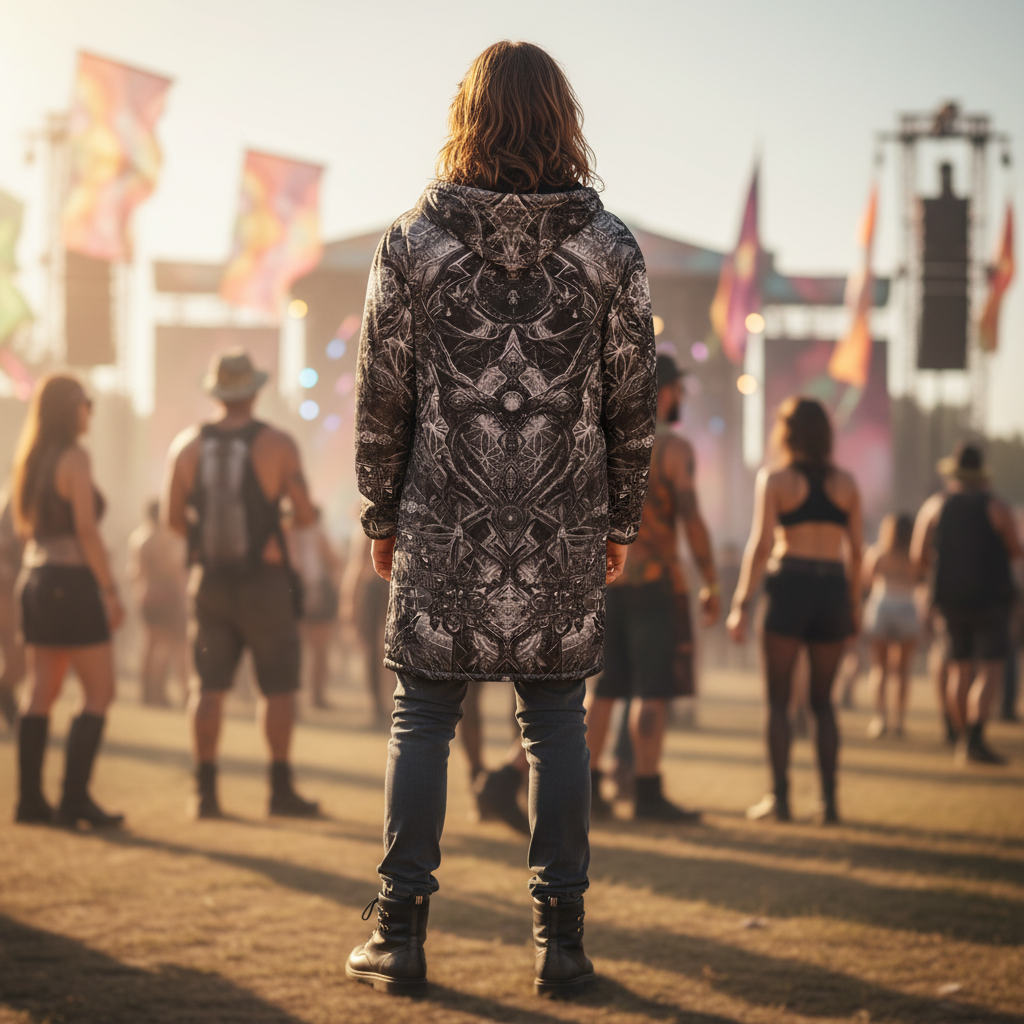 Black Cosmic Cross Men's Festival Cloak