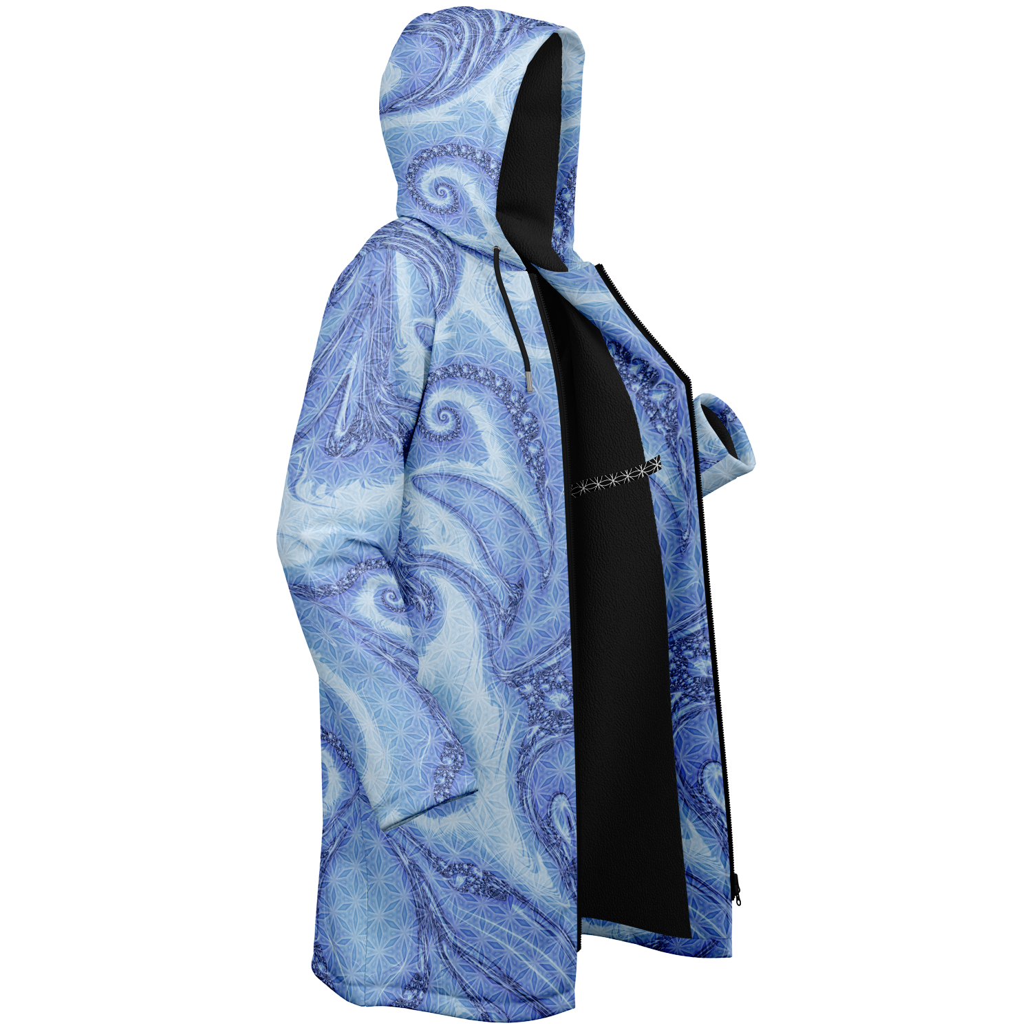 Blue Cosmic Flower Of Life Men's Festival Cloak