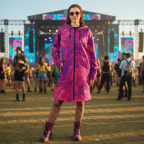 Pink Melted Oasis Women's Festival Cloak