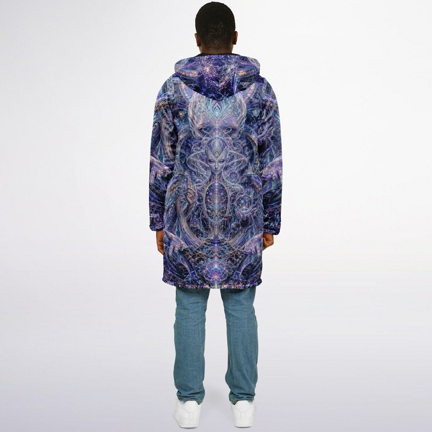 Galactic Alien Oracle Zipper Black Cloak