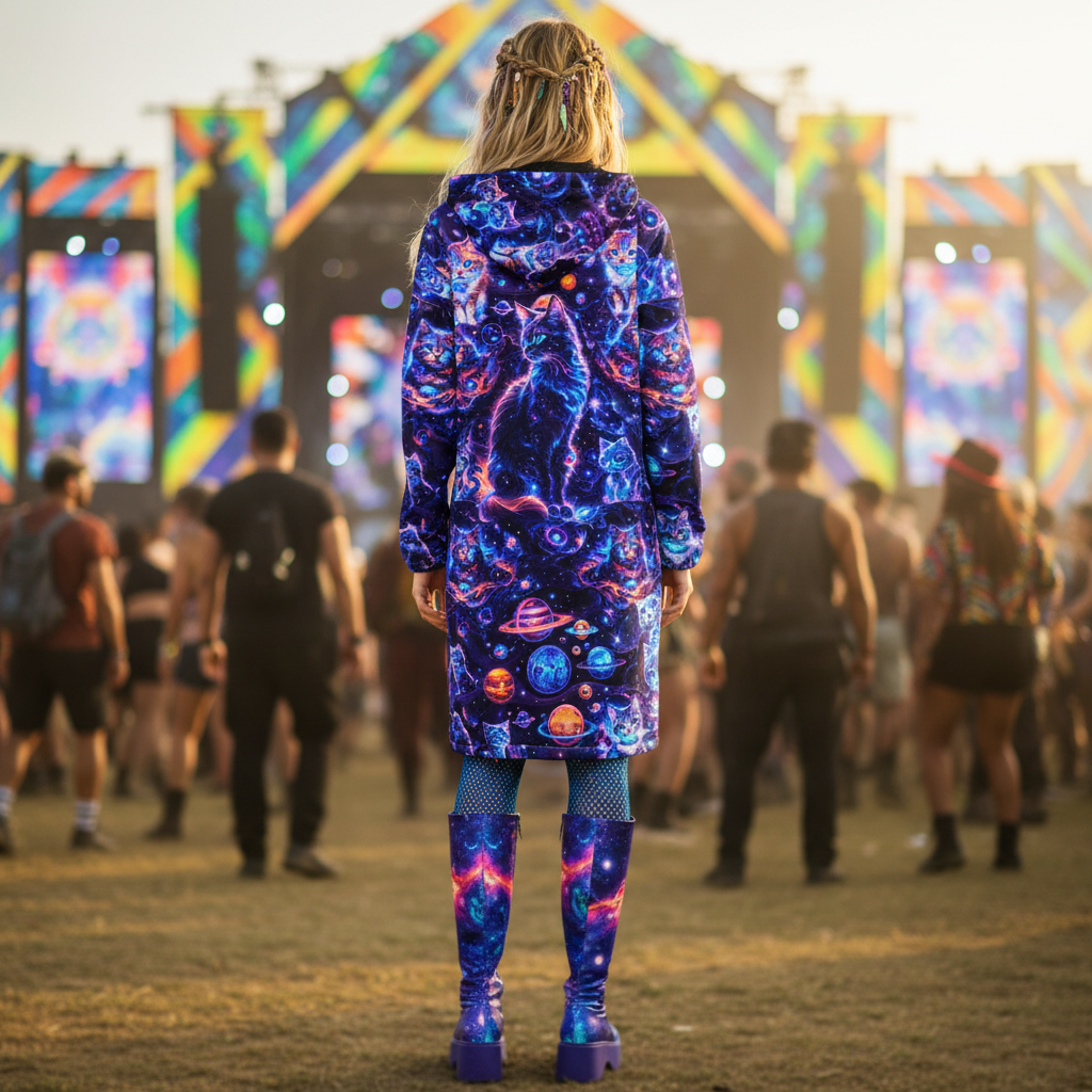 Cosmic Space Cats Women's Festival Cloak
