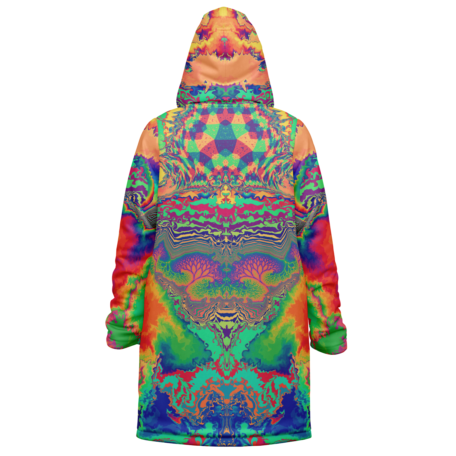 Acid Melt Women's Festival Cloak back view with rave culture