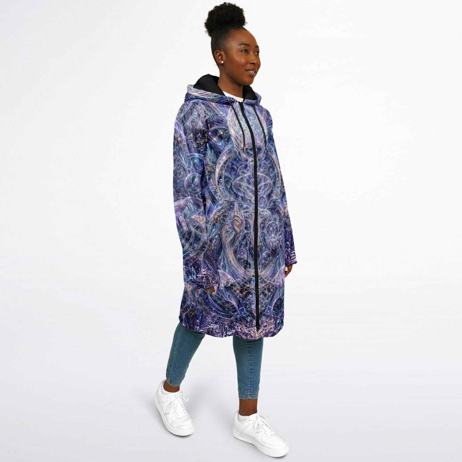 Galactic Alien Oracle Zipper Black Cloak
