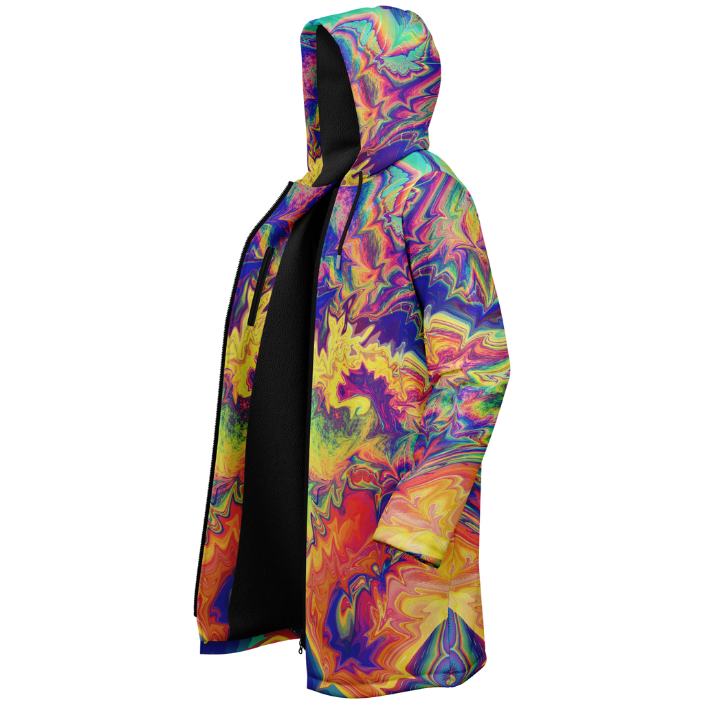 Windowpane Women's Festival Cloak detail view with alternative fashion