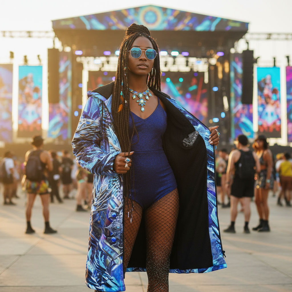 Electric Dragonscape Women's Festival Cloak