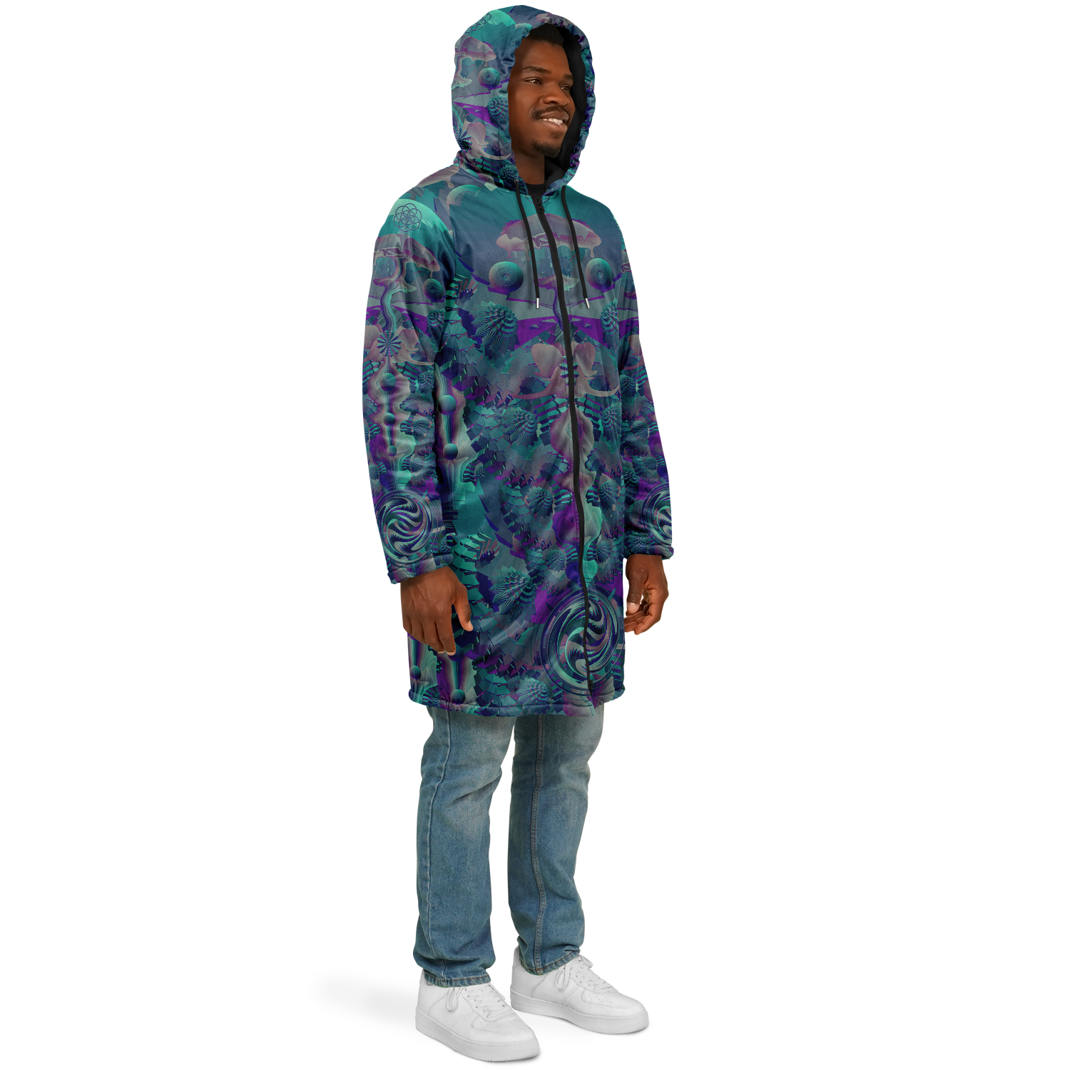 Cloak | Shroom Flower of Life Teal