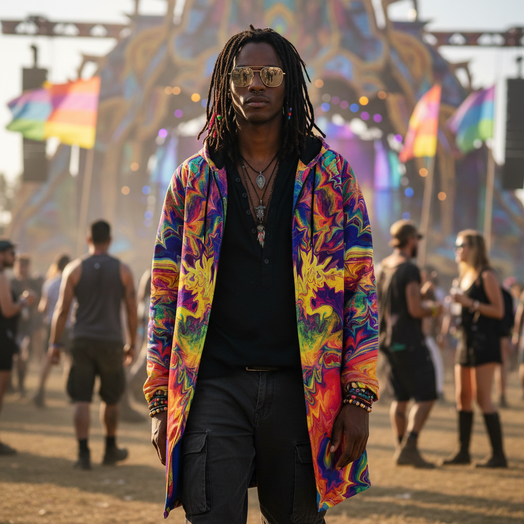 Windowpane Men's Festival Cloak