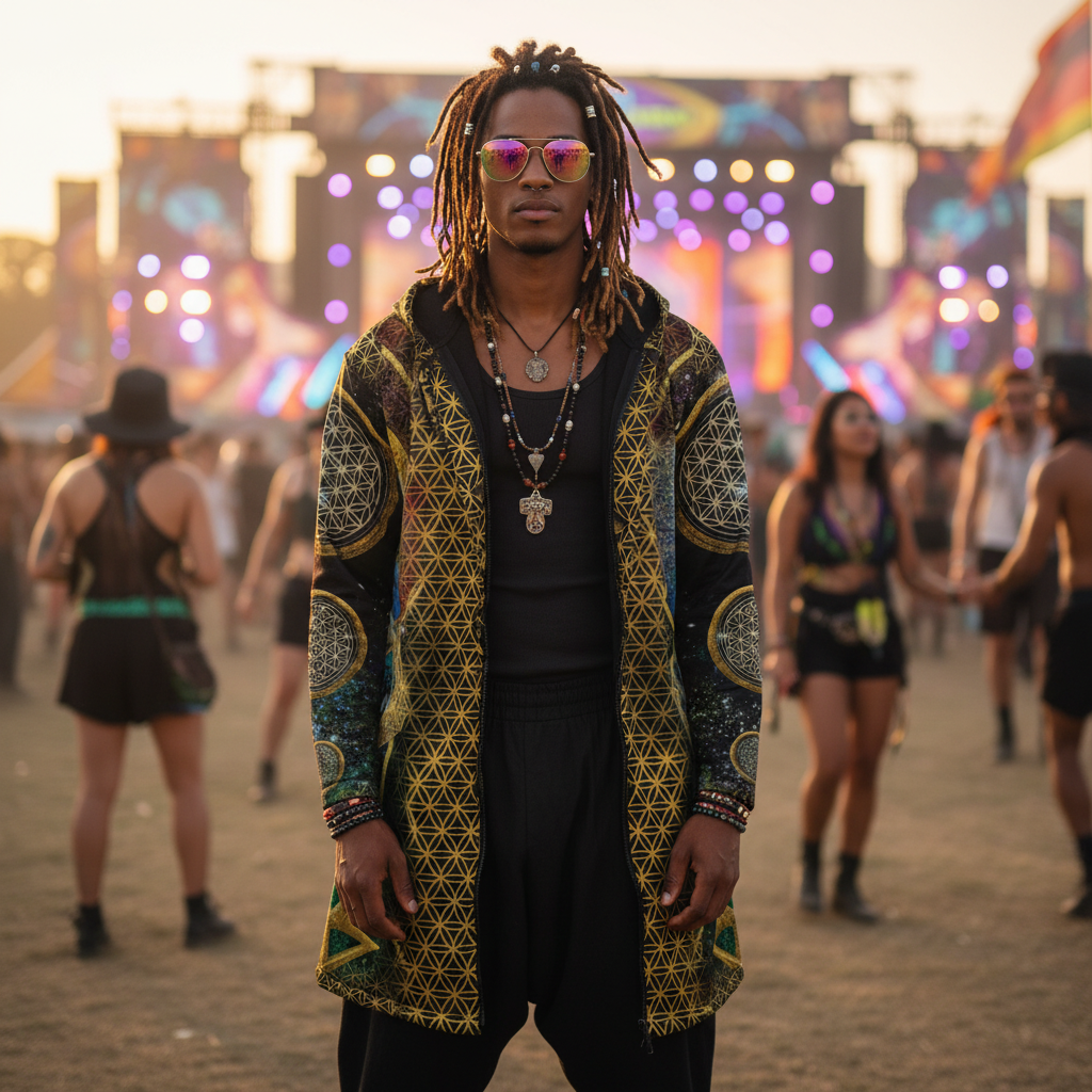 Mystic Eye Gold Men's Festival Cloak