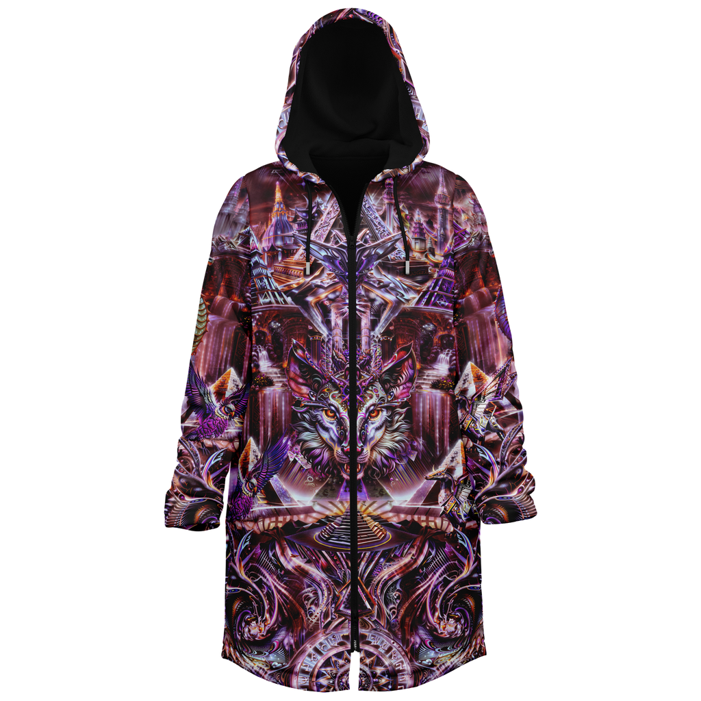 Dream Weaver Red Women's Festival Cloak back view with rave culture