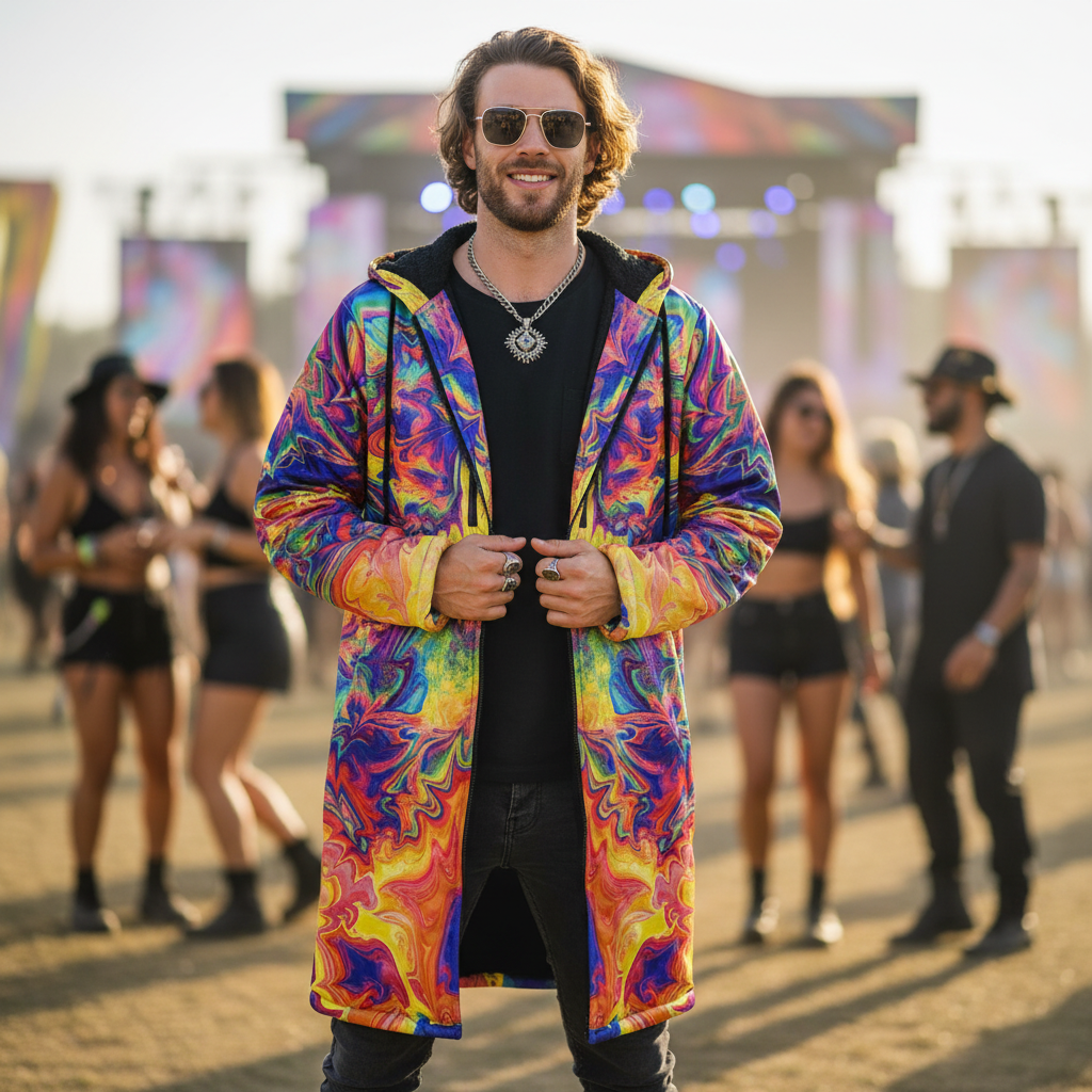 Windowpane Men's Festival Cloak