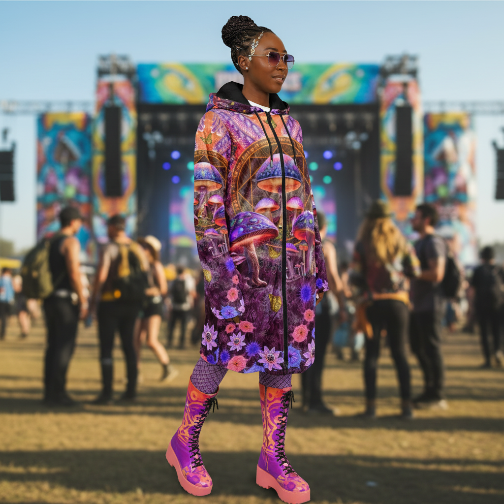 Shroom Rx Pink Women's Festival Cloak