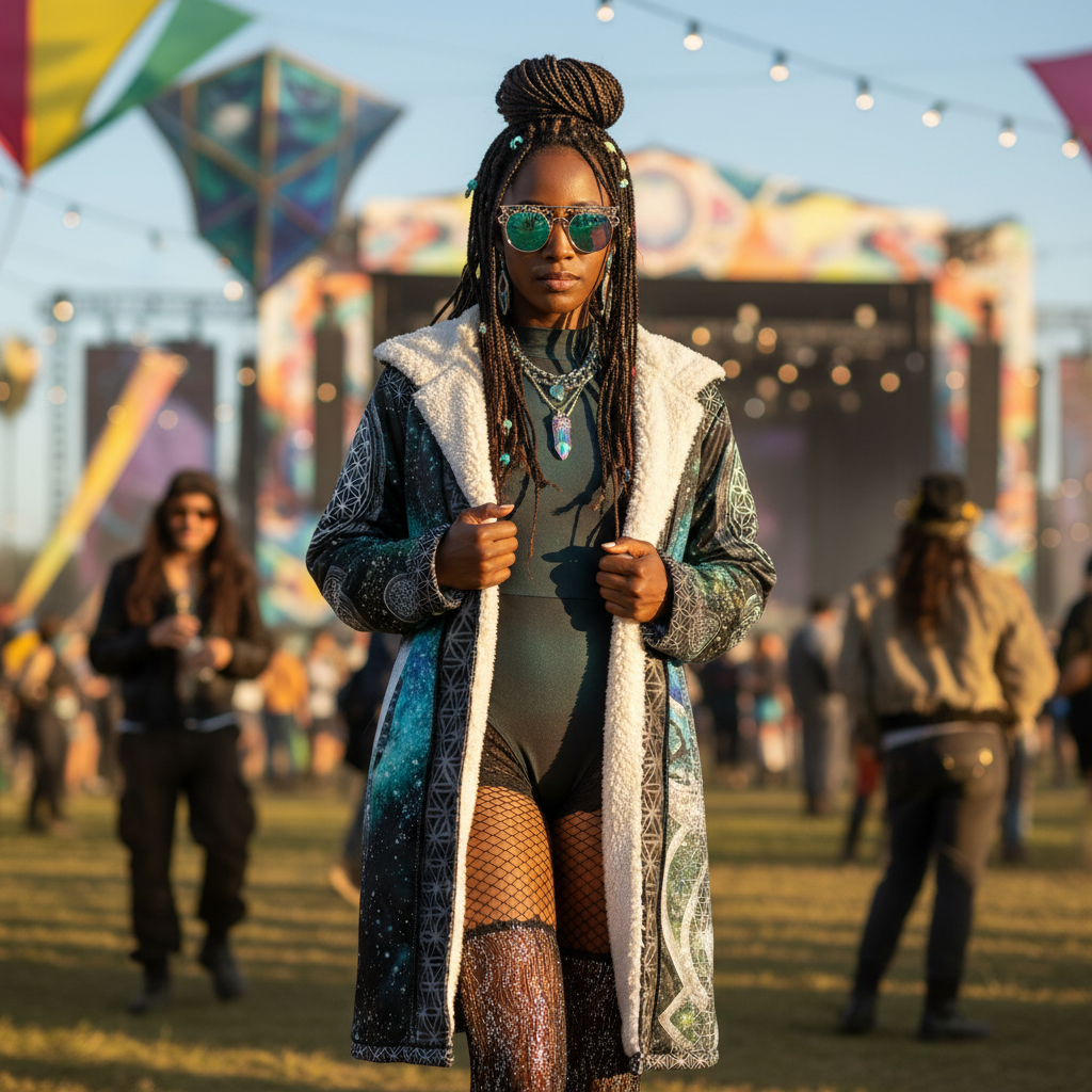 Silver Mystic Eye Women's Festival Cloak