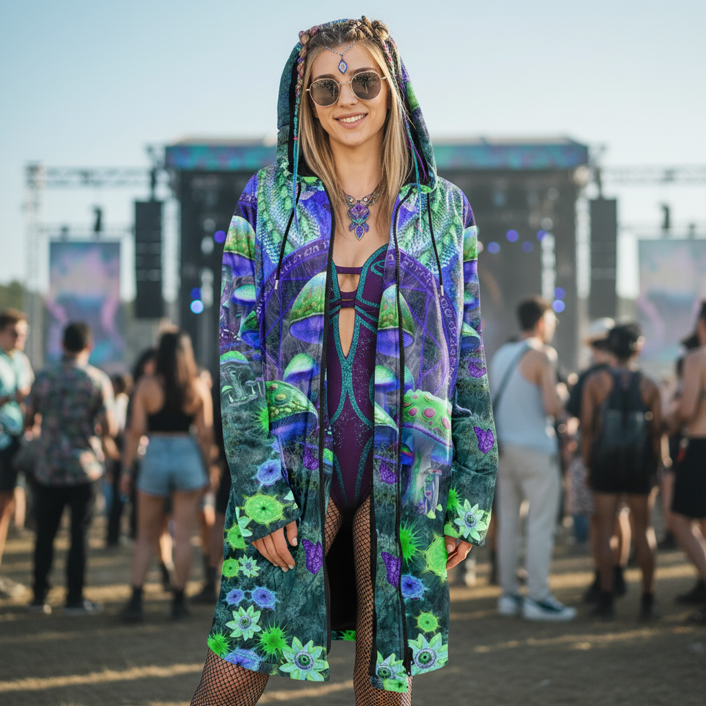 Shroom Rx Blue Women's Festival Cloak