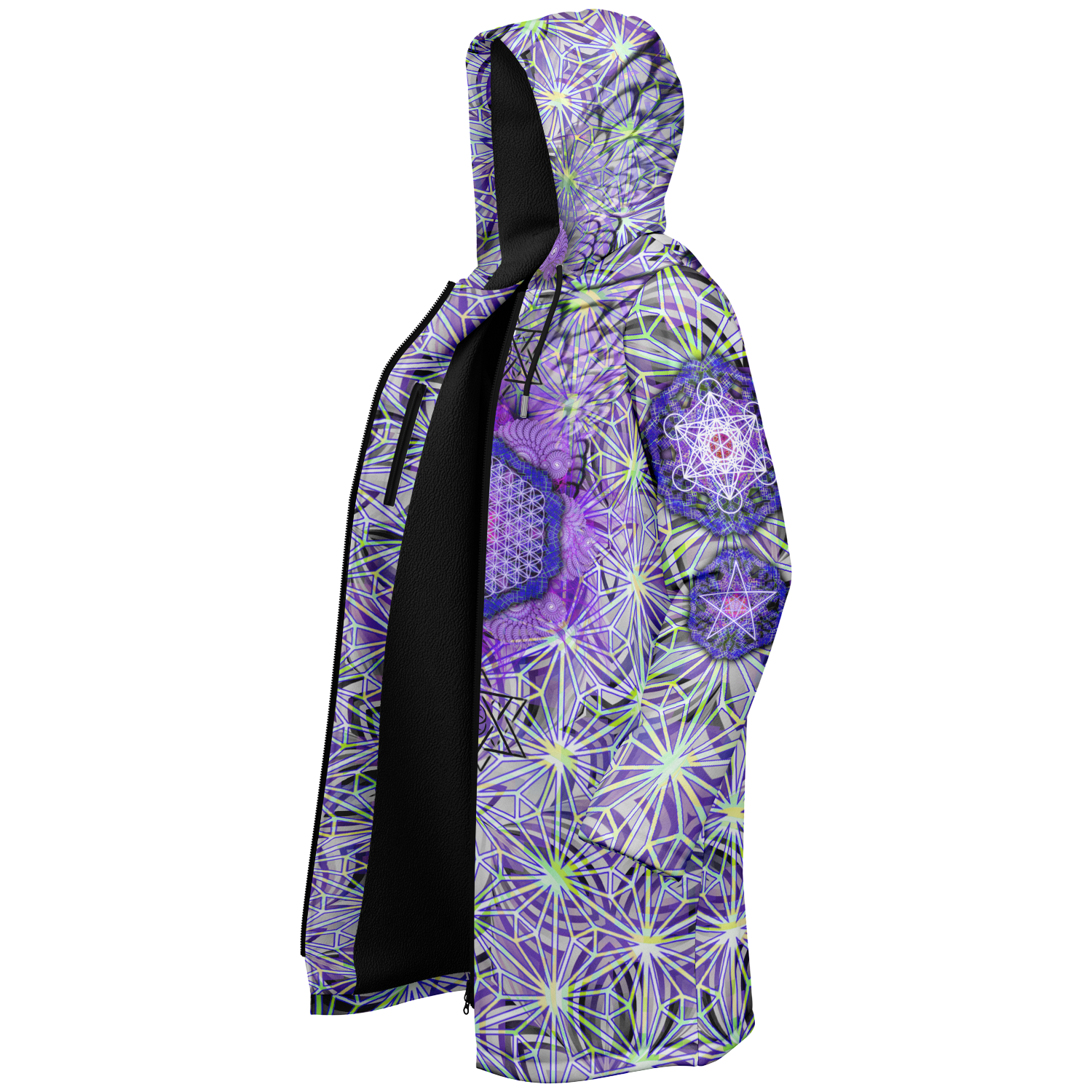 Angel Catcher Light Purple Women's Festival Cloak back view with rave culture