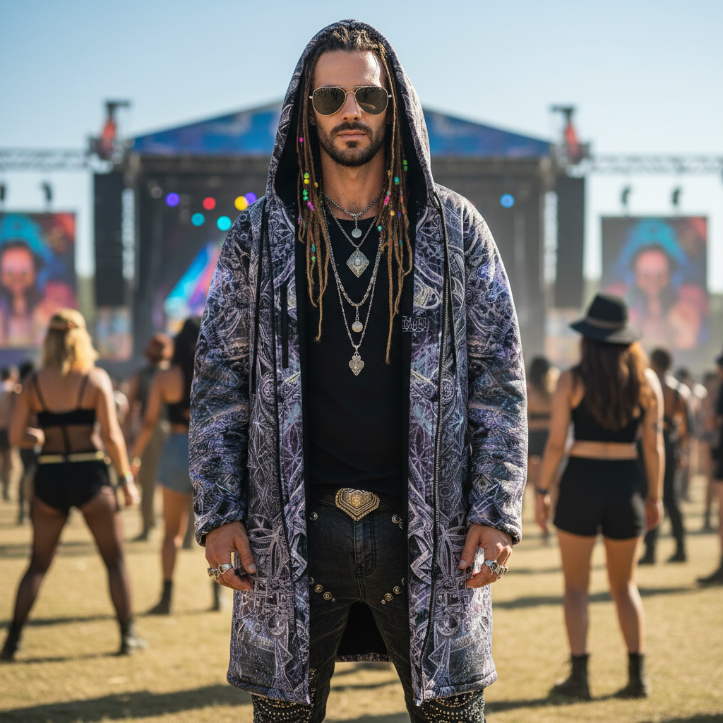 Cosmic Cross Silver Men's Festival Cloak