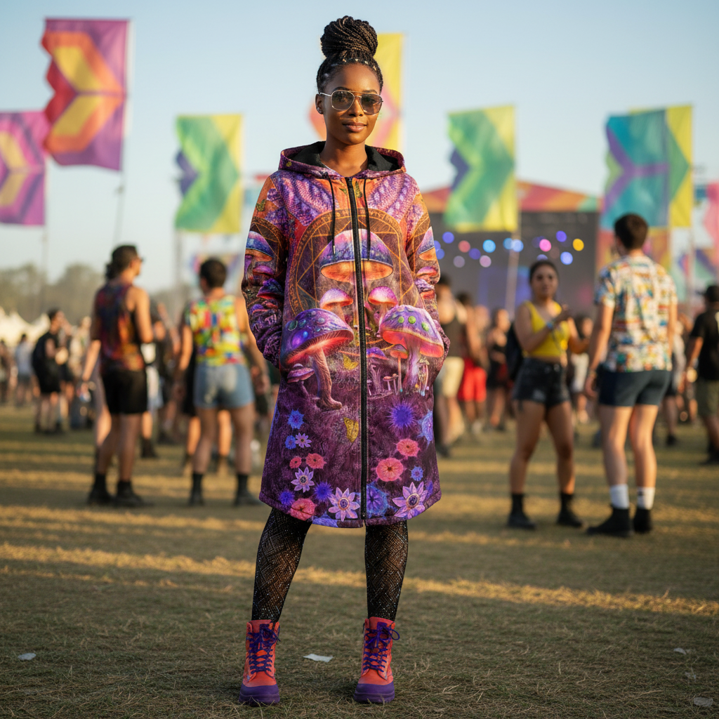 Shroom Rx Pink Women's Festival Cloak