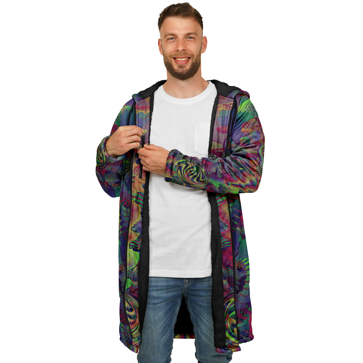 Cloak | Shroom Flower of Life Dark Rainbow