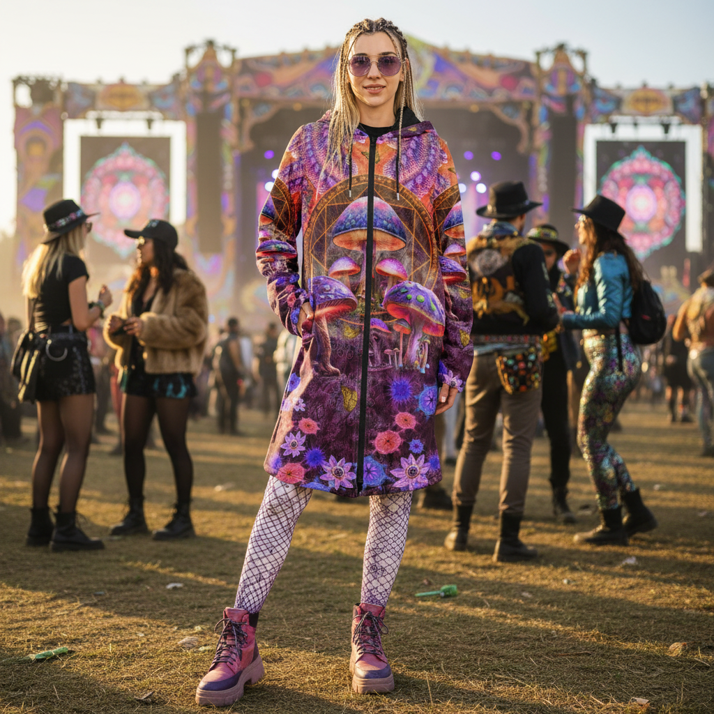 Shroom Rx Pink Women's Festival Cloak