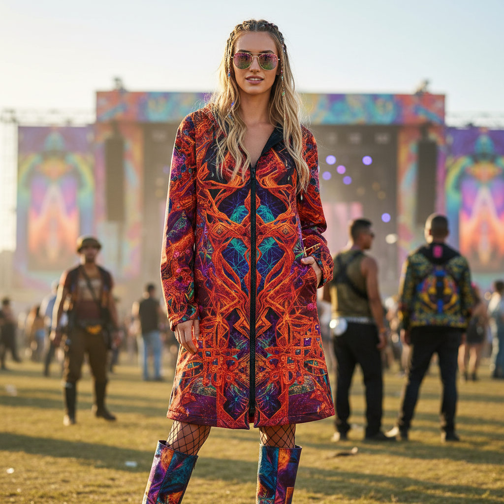 Cosmic Cross Red Women's Festival Cloak