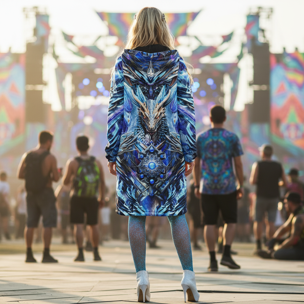 Electric Dragonscape Women's Festival Cloak
