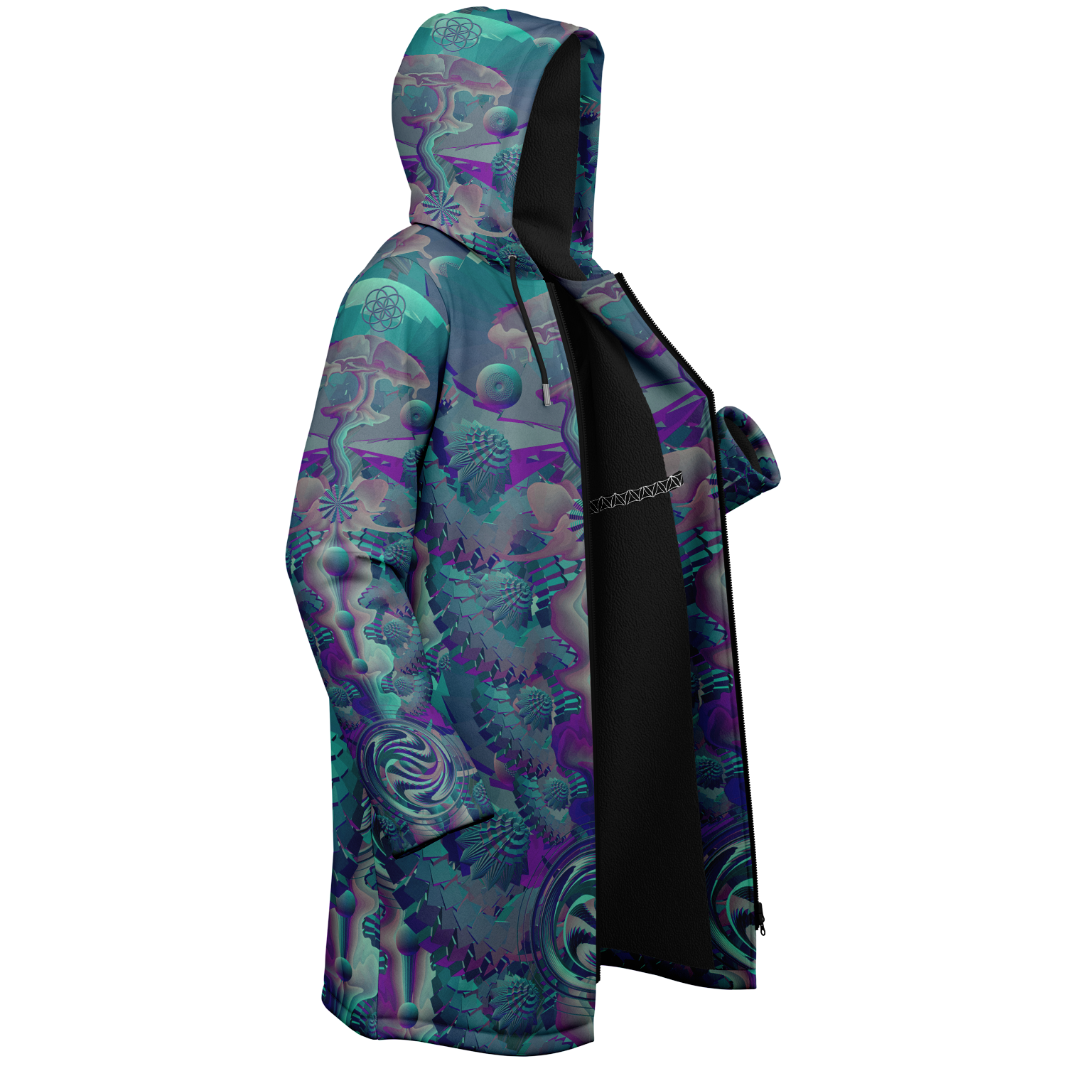 Cloak | Shroom Flower of Life Teal