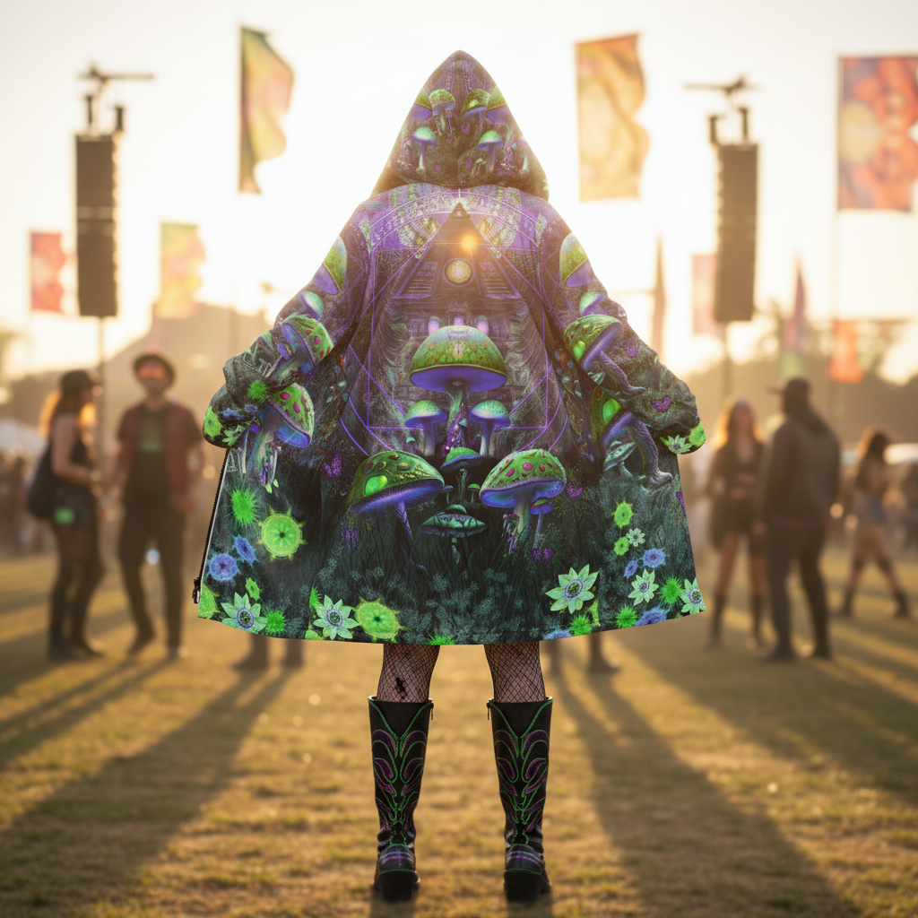 Shroom Rx Blue Women's Festival Cloak