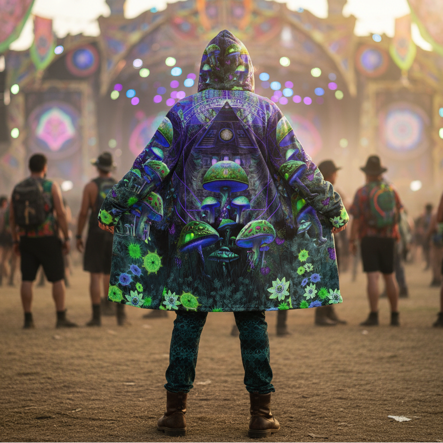 Shroom Rx Blue Men's Festival Cloak