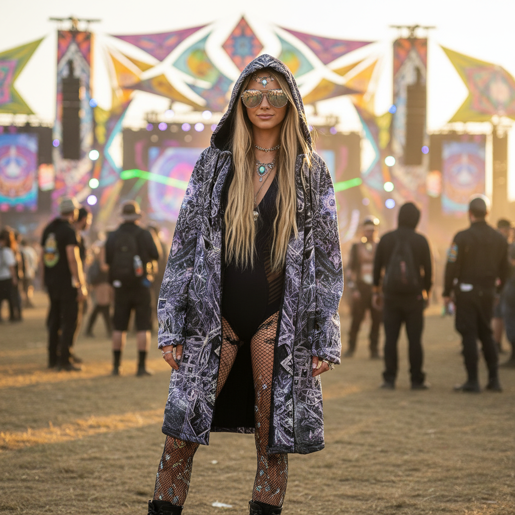 Cosmic Cross Silver Women's Festival Cloak