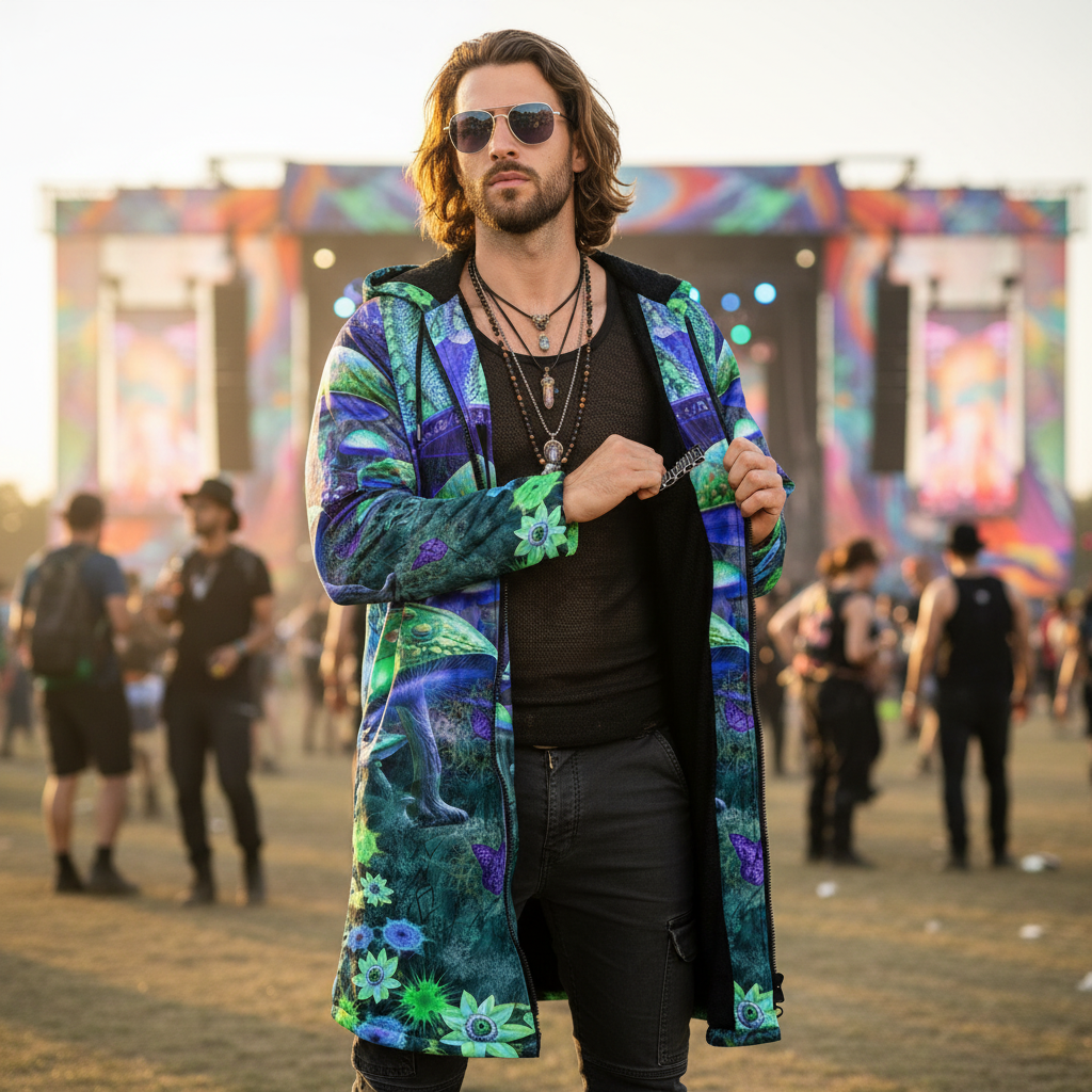Shroom Rx Blue Men's Festival Cloak