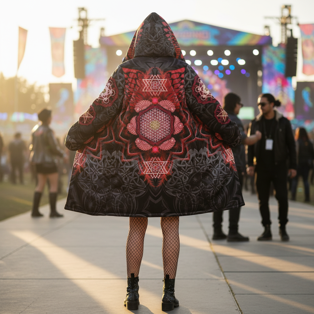 Red Black Angel Catcher Women's Festival Cloak