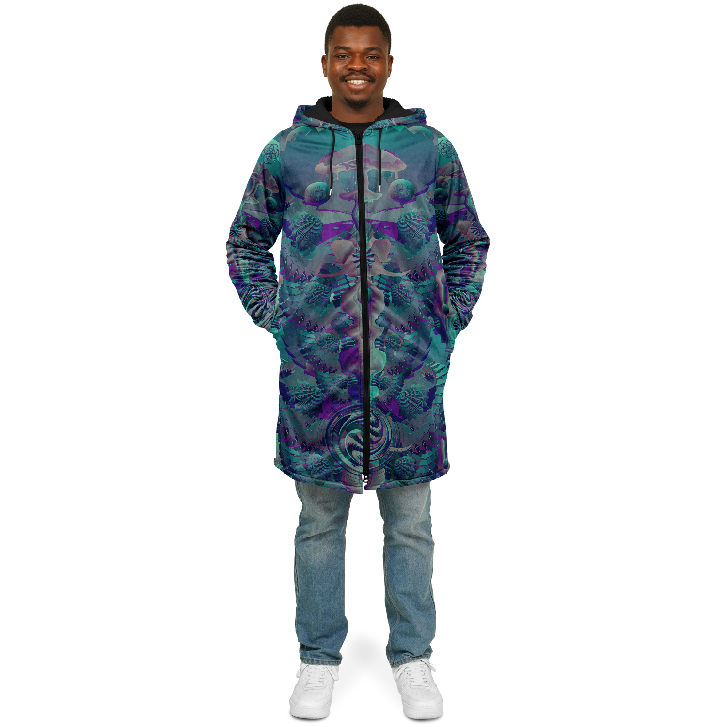 Cloak | Shroom Flower of Life Teal