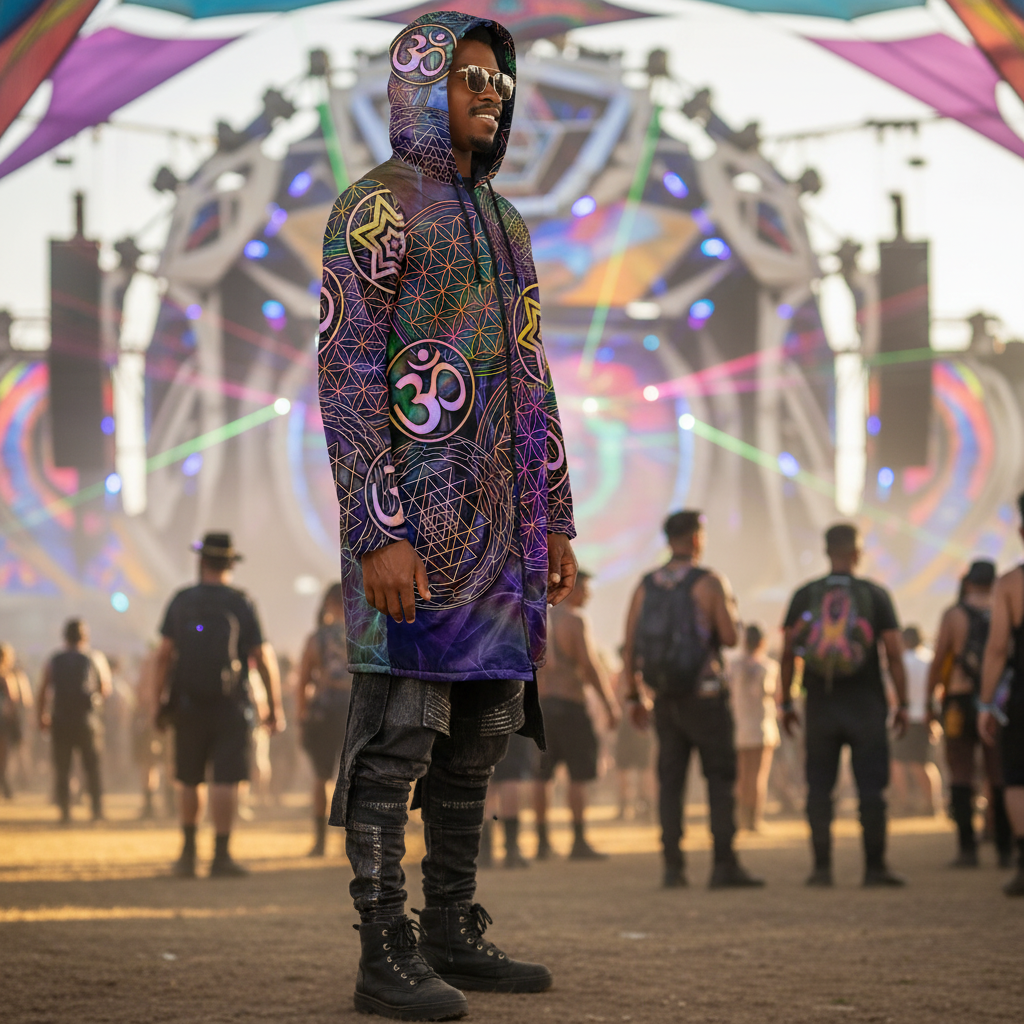 Sacred Geo Men's Festival Cloak