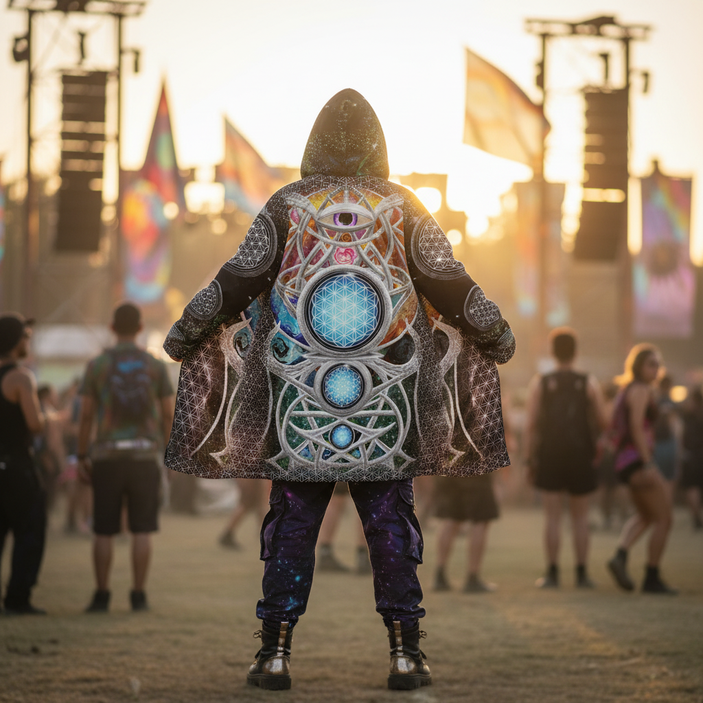 Silver Mystic Eye Men's Festival Cloak