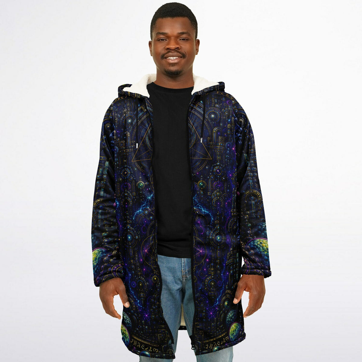 Celestial Tempe White Zipper Cloak