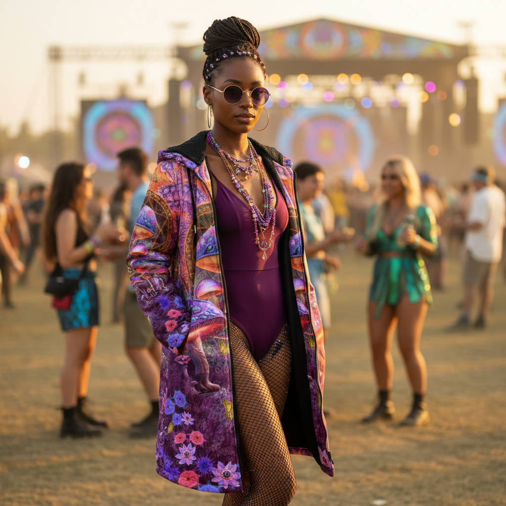 Shroom Rx Pink Women's Festival Cloak