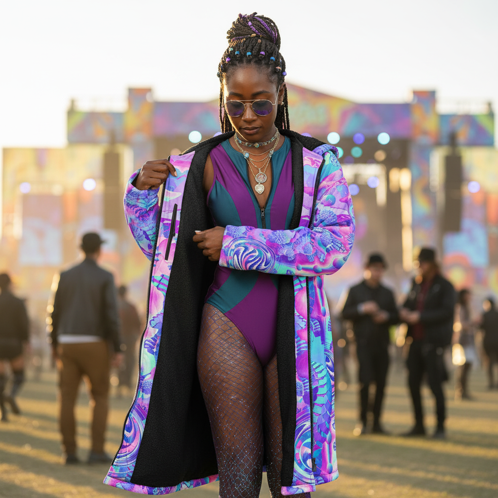 Shroom Flower Of Life Women's Festival Cloak