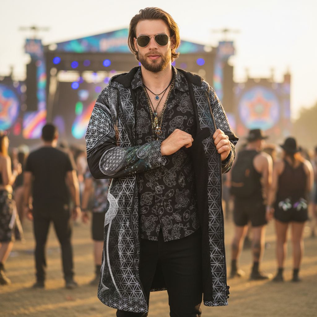 Silver Mystic Eye Men's Festival Cloak