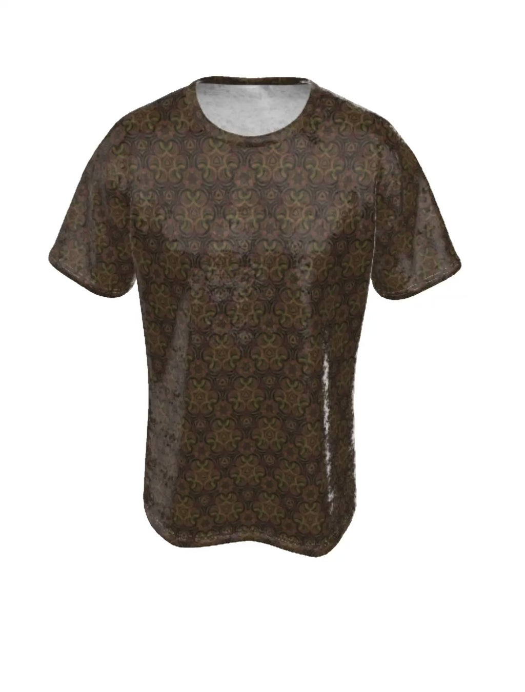 Brown Fractal Bubble Crushed Velvet T-Shirt